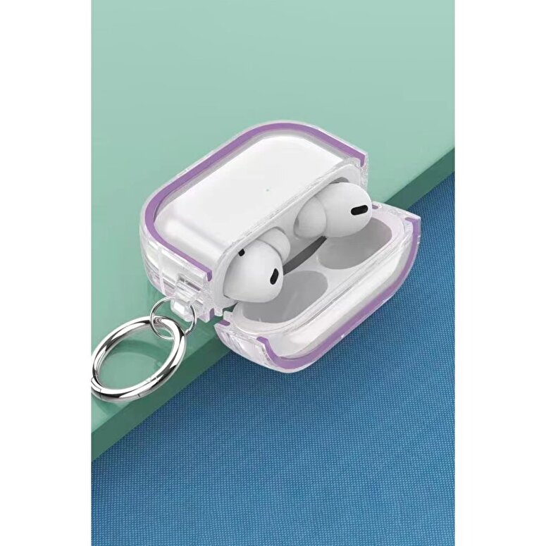 Movenchy Airpods Pro 2 Shiny Şeffaf Kılıf - Beyaz 8683140681760