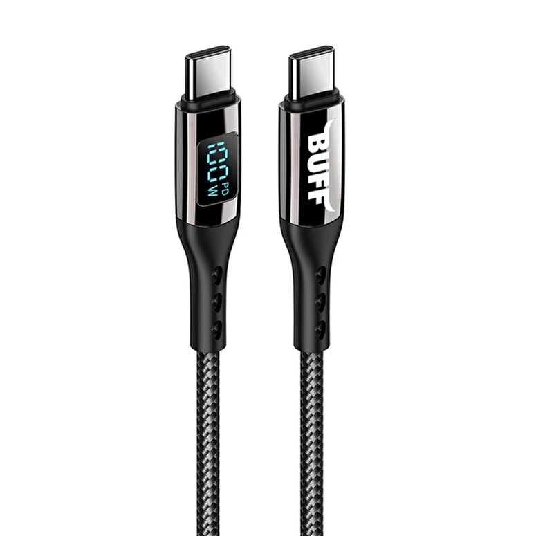 Buff 100W Type-C-Type-C 1.2m Dijital Ekranlı Kablo 8683548214157