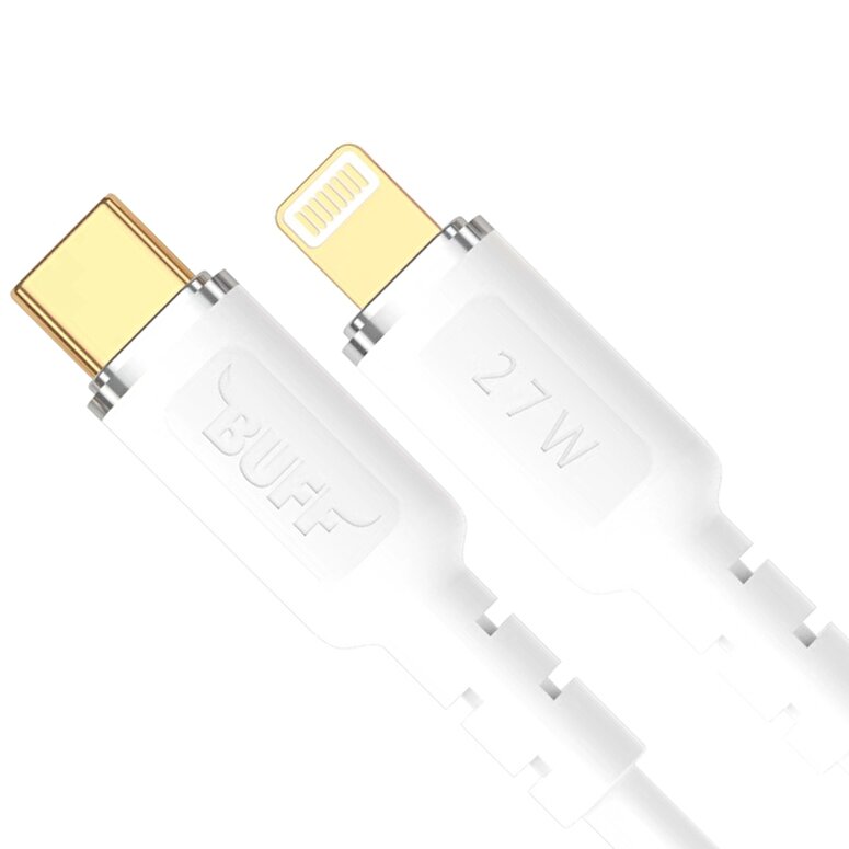 Buff 27W Type-C TO Lightning 3.0A 1.2M Kablo-Beyaz 8683548214737