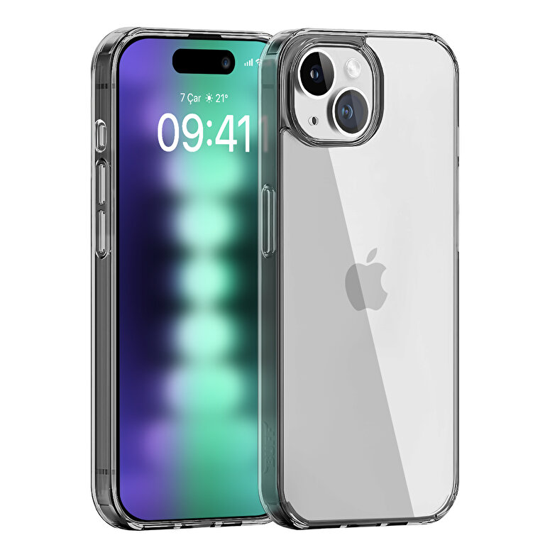 Buff iPhone 15 Plus Air Hybrid Kılıf Smoke Black 8683548217066