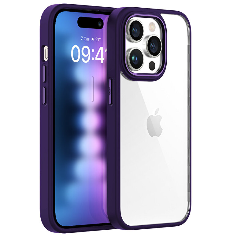 Buff iPhone 15 Pro Max New Air Bumper Kılıf Purple 8683548217264