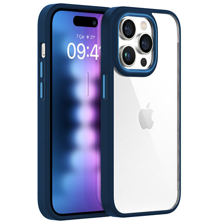 Buff iPhone 15 Pro Max New Air Bumper Kılıf Blue 8683548217288