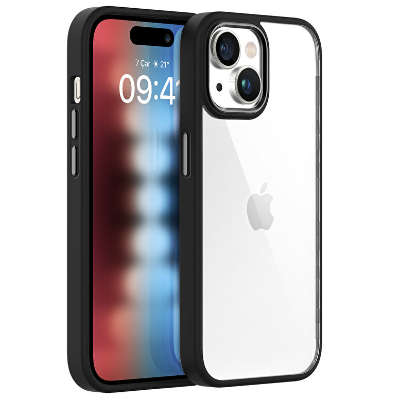 Buff iPhone 15 New Air Bumper Kılıf Black 8683548217523