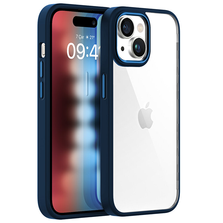 Buff iPhone 15 New Air Bumper Kılıf Blue 8683548217554