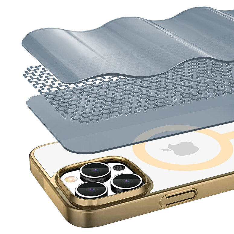 Buff iPhone 15 Pro MagSafe Slim Fit Kılıf Gold 8683548217936