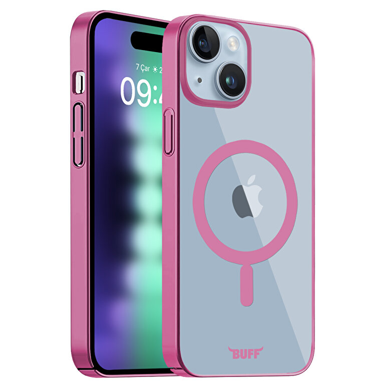 Buff iPhone 15 Plus MagSafe Slim Fit Kılıf Pink 8683548218056