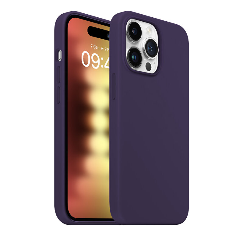 Buff iPhone 15 Pro Rubber Fit Kılıf Purple 8683548218575