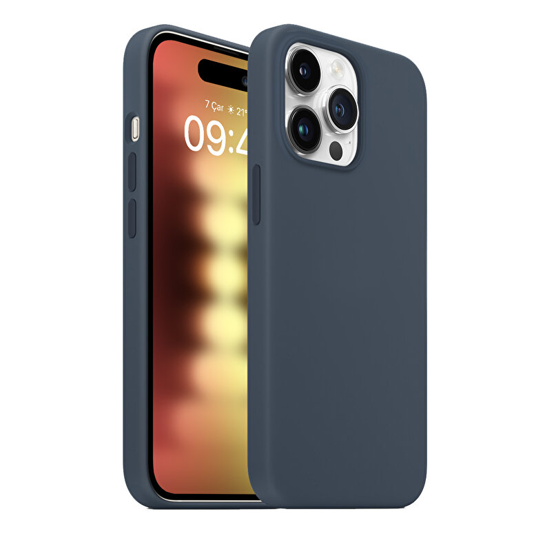 Buff iPhone 15 Pro Rubber Fit Kılıf Mavi 8683548218629
