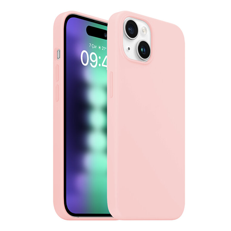 Buff iPhone 15 Plus Rubber Fit Kılıf Pink 8683548218704