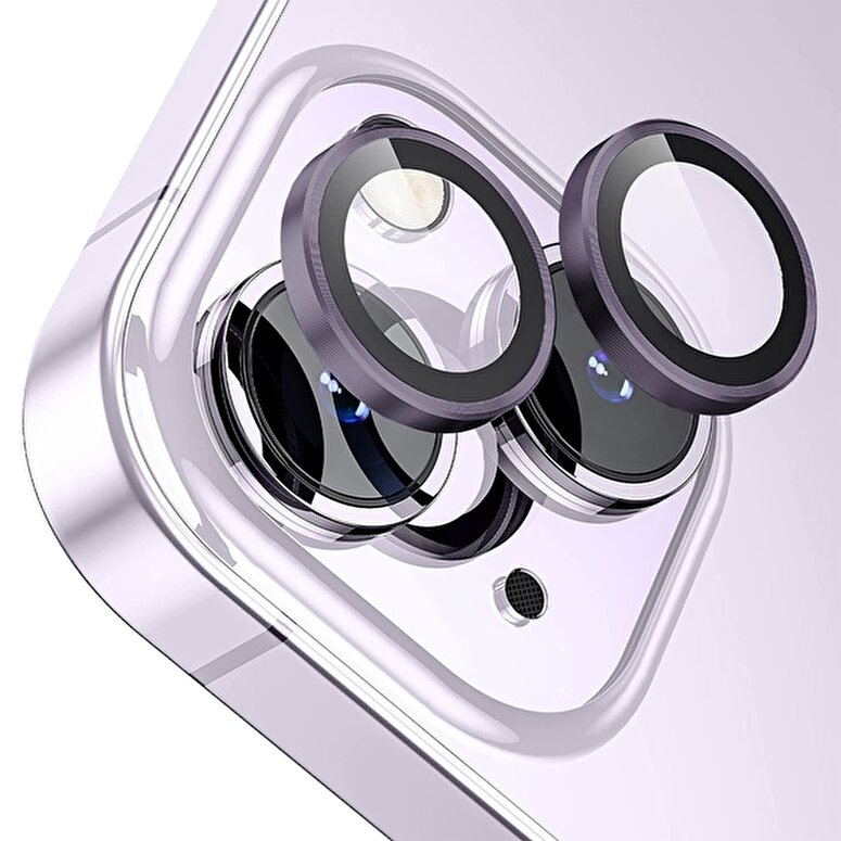 Buff iPhone 15/Plus Metal Lens Koruyucusu - Mor 8683548219527