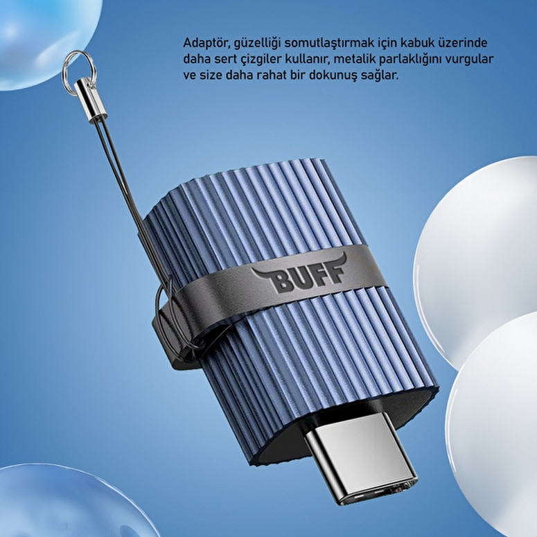Buff Örgülü Type-C to USB OTG Dönüştürücü Adaptör 8683548219664