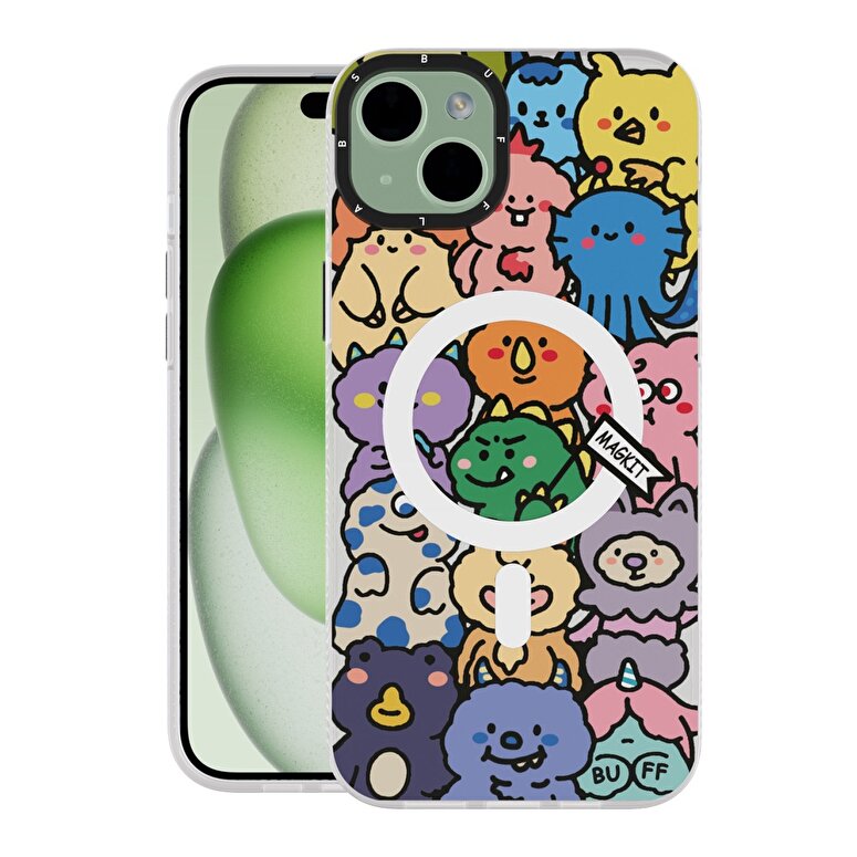 Buff iPhone 15 Plus MagKit Kılıf Happy Monster 8684387700269