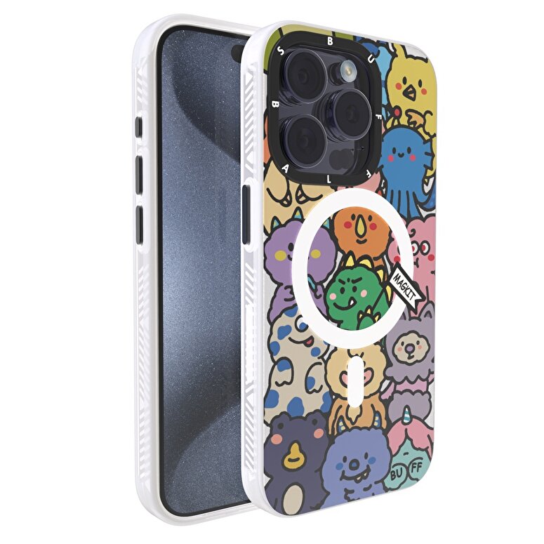 Buff iPhone 15 Pro MagKit Kılıf Happy Monster 8684387700313