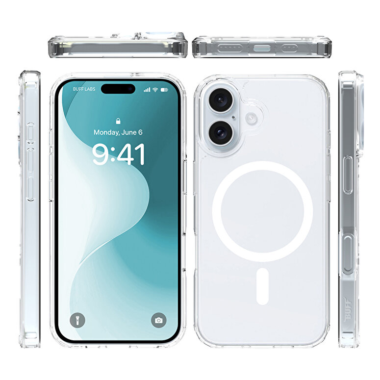 Buff iPhone 16 Magsafe Air Hybrid Şeffaf Kılıf 8684387701686