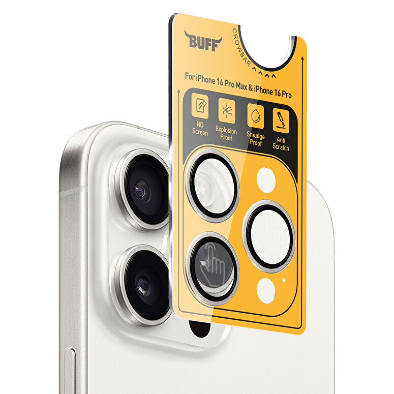 Buff iPhone 16 Pro/Max Titanyum Lens Silver 8684387701921