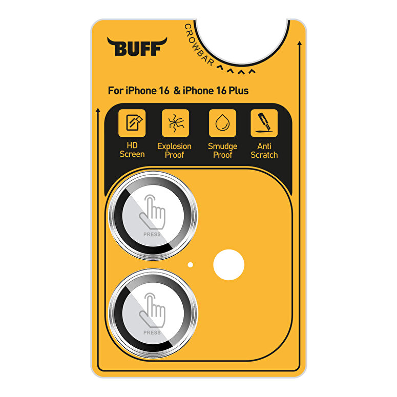 Buff iPhone 16/Plus Metal Kamera Lens - Silver 8684387701969