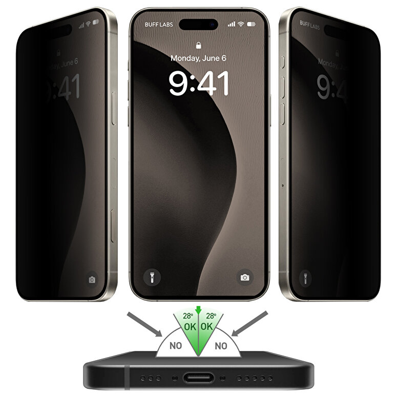 Buff iPhone 16 Pro Max Privacy EasyFit Ekran Koruyucu 8684387702119