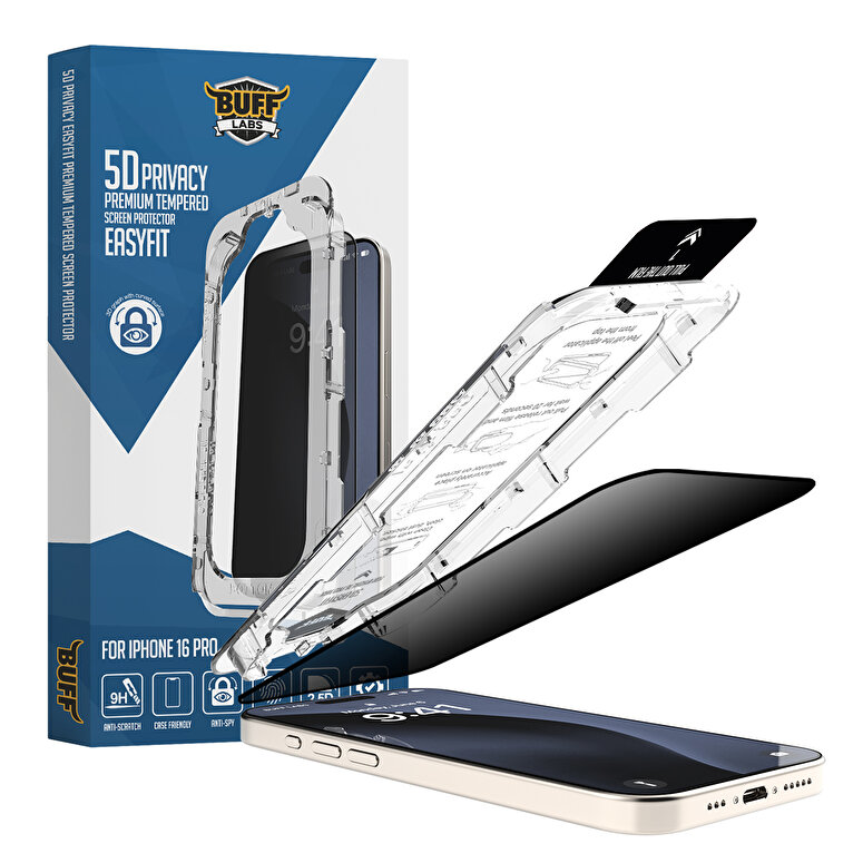 Buff iPhone 16 Pro Privacy EasyFit Ekran Koruyucu 8684387702126