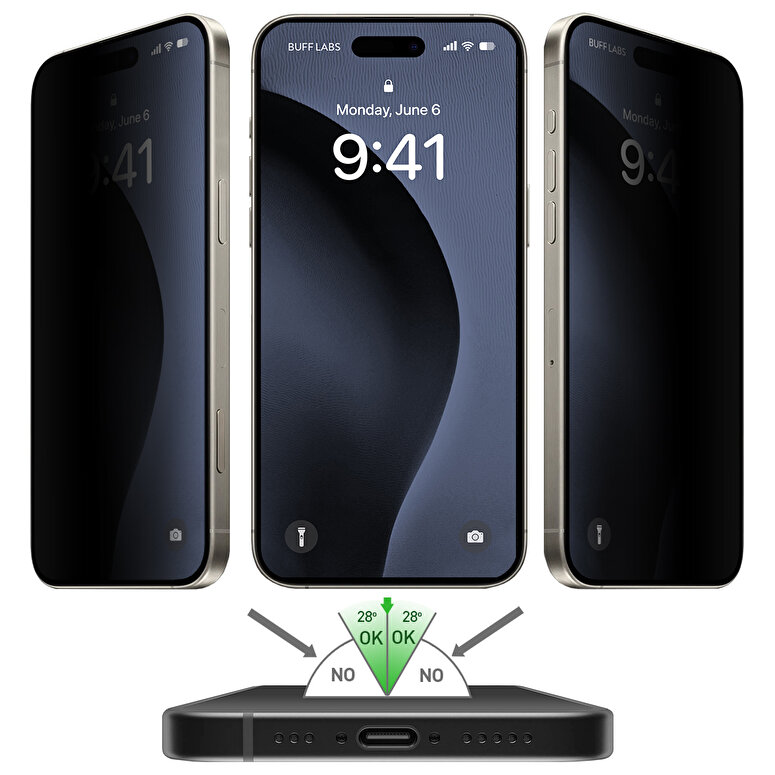 Buff iPhone 16 Pro Privacy EasyFit Ekran Koruyucu 8684387702126