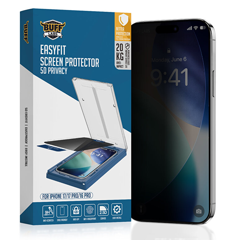 Buff iPhone 17/17 Pro/16 Pro 5D Privacy EasyFit Ek 8684387704632