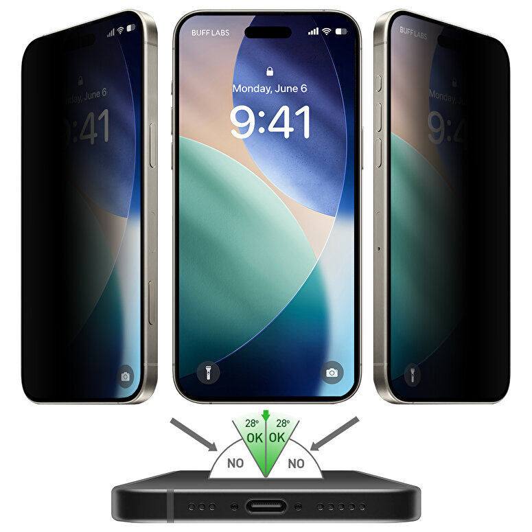 Buff iPhone 17/17 Pro/16 Pro 5D Privacy EasyFit Ek 8684387704632