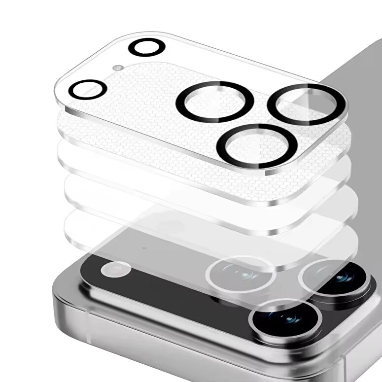 Buff iPhone 17 Pro Şeffaf Kamera Lens Koruyucu 8684387704748