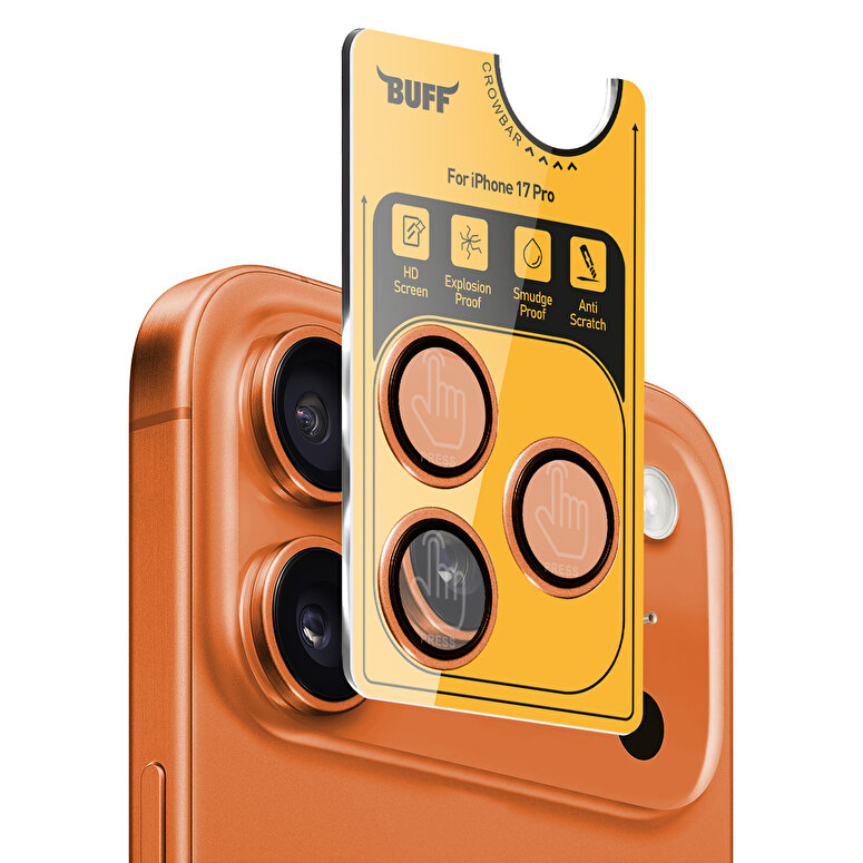 Buff iPhone 17 Pro Metal Kamera Lens Koruyucu Oran 8684387704908