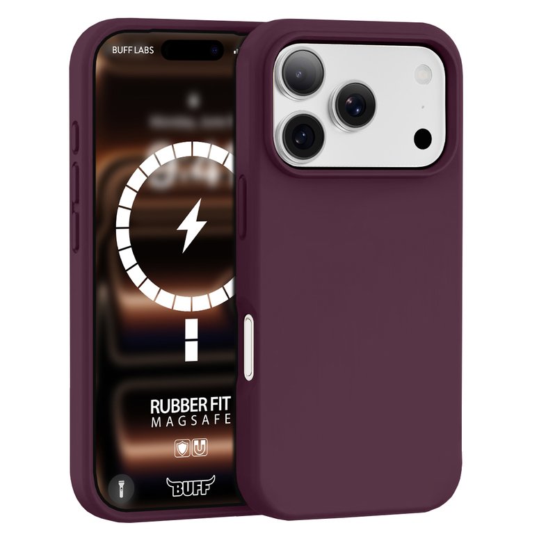 Buff iPhone 18 Pro Max / 17 Pro Max MagSafe Rubber Fit Kılıf - Dark Cherry 8684387708388