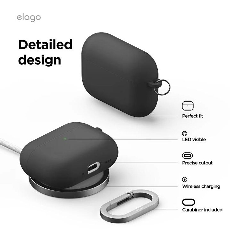 Elago Apple AirPods Pro 3 Liquid Hybrid Hang Kılıf – Siyah 8800254480892