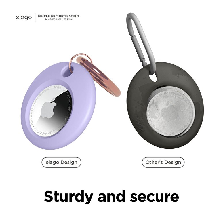 Elago Apple Silikon Basic AirTag Kılıfı - Lavanta 8809788486387