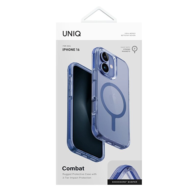 Uniq iPhone 16 Combat Magsafe Kılıf - Mavi 8886463689479