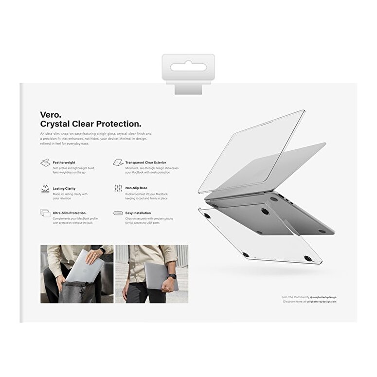 Uniq MacBook Air 13 Vero MacBook Kılıf - Şeffaf 8886463693117
