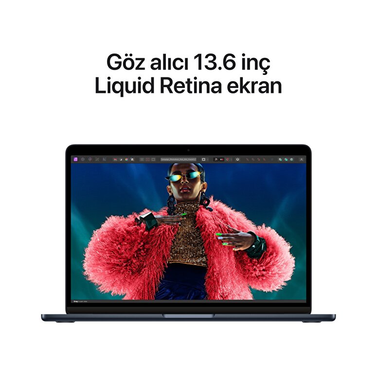 Teşhir - Apple MacBook Air 13' M3 Çip 8 Çekirdekli CPU 8 Çekirdekli GPU 16 GB Bellek 256GB SSD Gece Yarısı  MC8K4TU/A