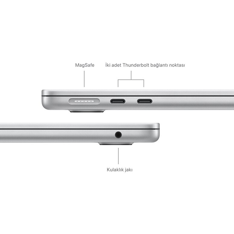 Apple MacBook Air 13' M3 Çip 8 Çekirdekli CPU 10 Çekirdekli GPU 24GB Bellek 512GB SSD Gümüş  MC8N4TU/A