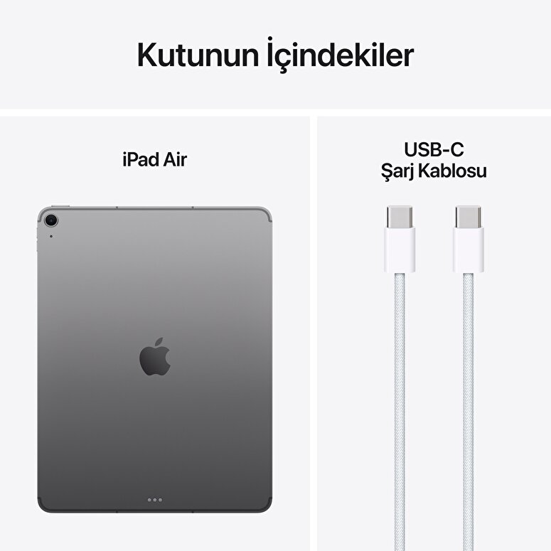 Apple 13 inç iPad Air M3 Wi-Fi + Cellular 256GB Uzay Grisi MCJ54TU/A