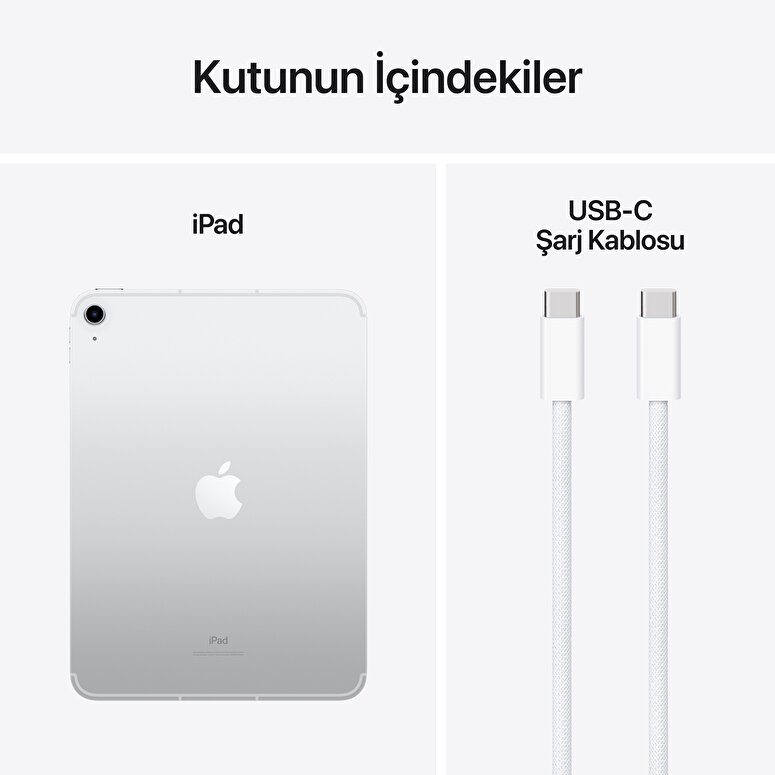 Apple 10.9 inç iPad Wi-Fi + Cellular 256GB - Gümüş  MCMN4TU/A