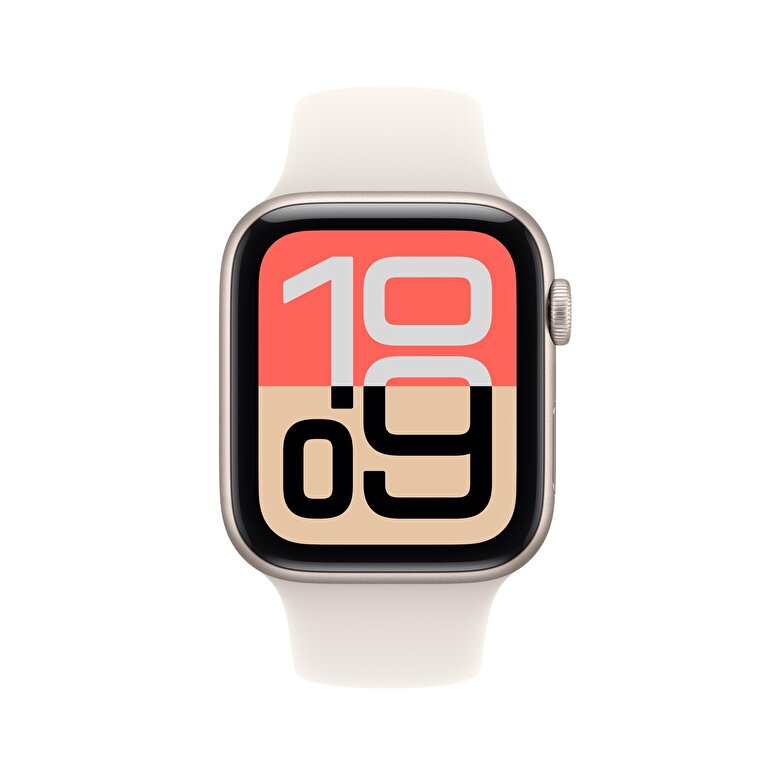 Apple Watch SE 3 GPS 44mm Yıldız Işığı Alüminyum Kasa ve Yıldız Işığı Spor Kordon - S/M MEHG4TU/A