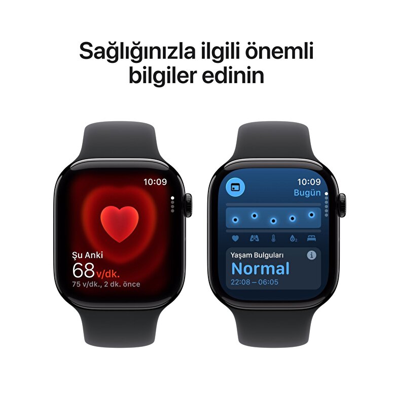 Apple Watch Series 11 GPS 42mm Simsiyah Alüminyum Kasa ve Siyah Spor Kordon - M/L MEQU4TU/A