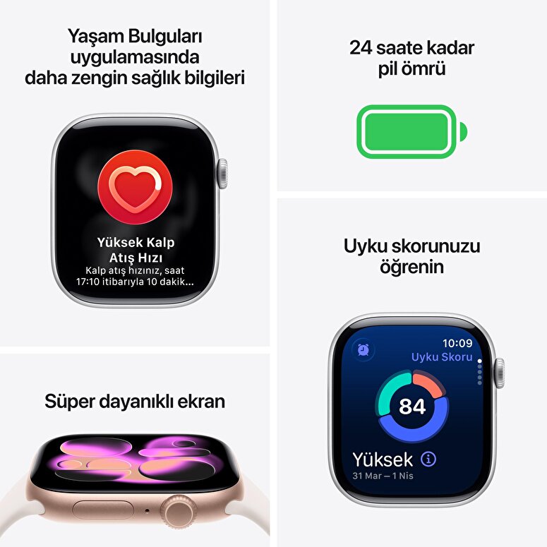 Apple Watch Series 11 GPS 42mm Uzay Grisi Alüminyum Kasa ve Siyah Spor Kordon - M/L MEQX4TU/A