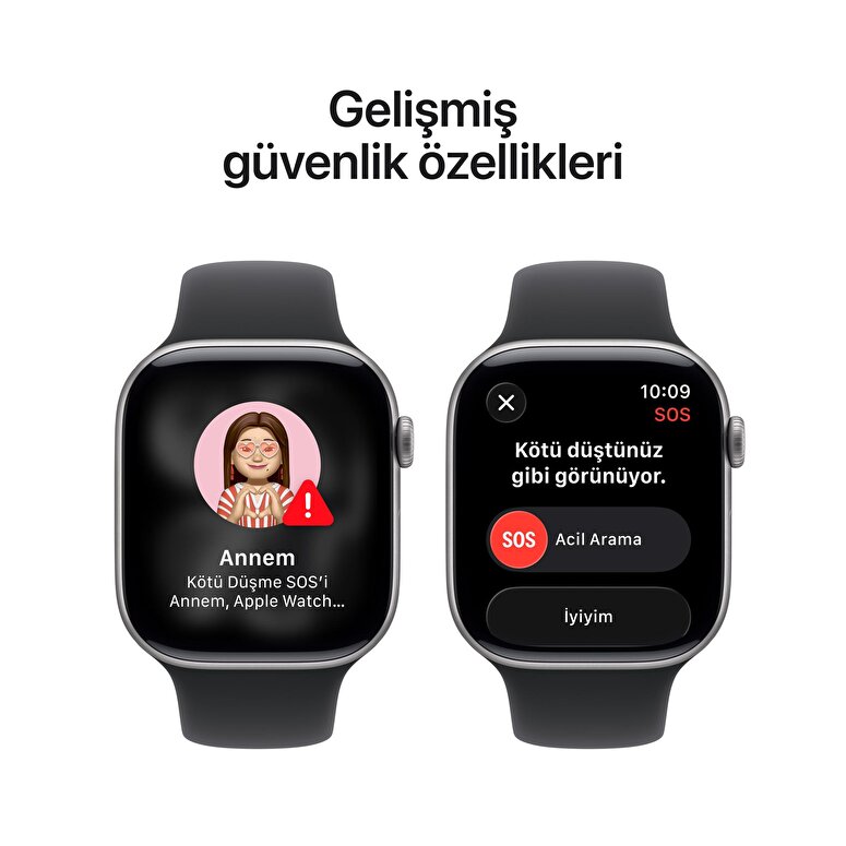 Apple Watch Series 11 GPS 42mm Uzay Grisi Alüminyum Kasa ve Siyah Spor Kordon - M/L MEQX4TU/A
