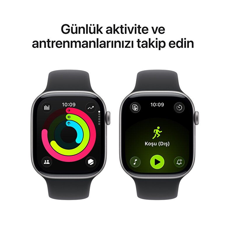 Apple Watch Series 11 GPS 42mm Uzay Grisi Alüminyum Kasa ve Siyah Spor Kordon - M/L MEQX4TU/A