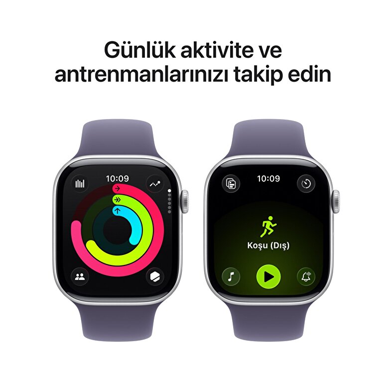 Apple Watch Series 11 GPS 42mm Gümüş Rengi Alüminyum Sis Moru Spor Kordon - S/M MEU64TU/A
