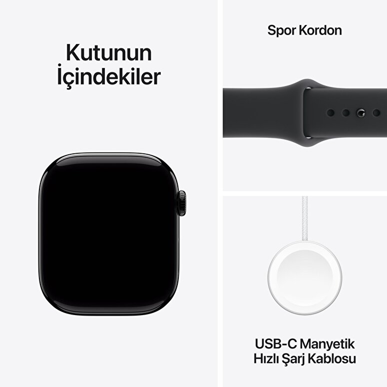 Apple Watch Series 11 GPS 46mm Simsiyah Alüminyum Kasa ve Siyah Spor Kordon - M/L MEUX4TU/A