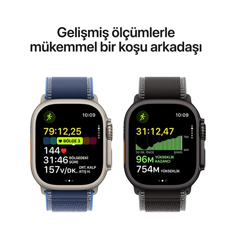 Apple Watch Ultra 3 GPS + Cellular 49mm Natürel Titanyum Kasa ve Demir Mavisi Ocean Kordon MEWH4TU/A