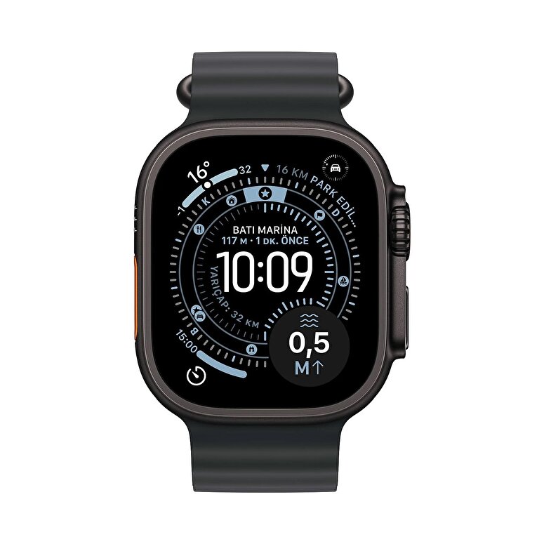 Apple Watch Ultra 3 GPS + Cellular 49mm Siyah Titanyum Kasa ve Siyah Ocean Kordon MF0J4TU/A