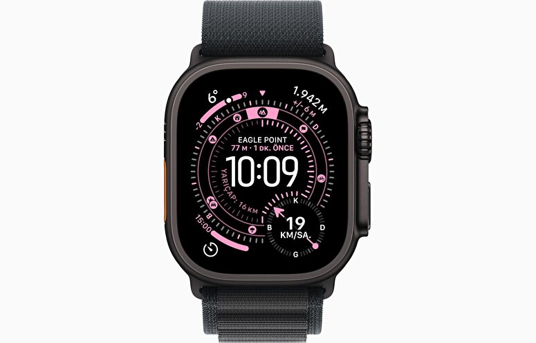 Apple Watch Ultra 3 GPS + Cellular 49mm Siyah Titanyum Kasa ve Siyah Alpine Loop - Küçük Boy MF0Q4TU/A