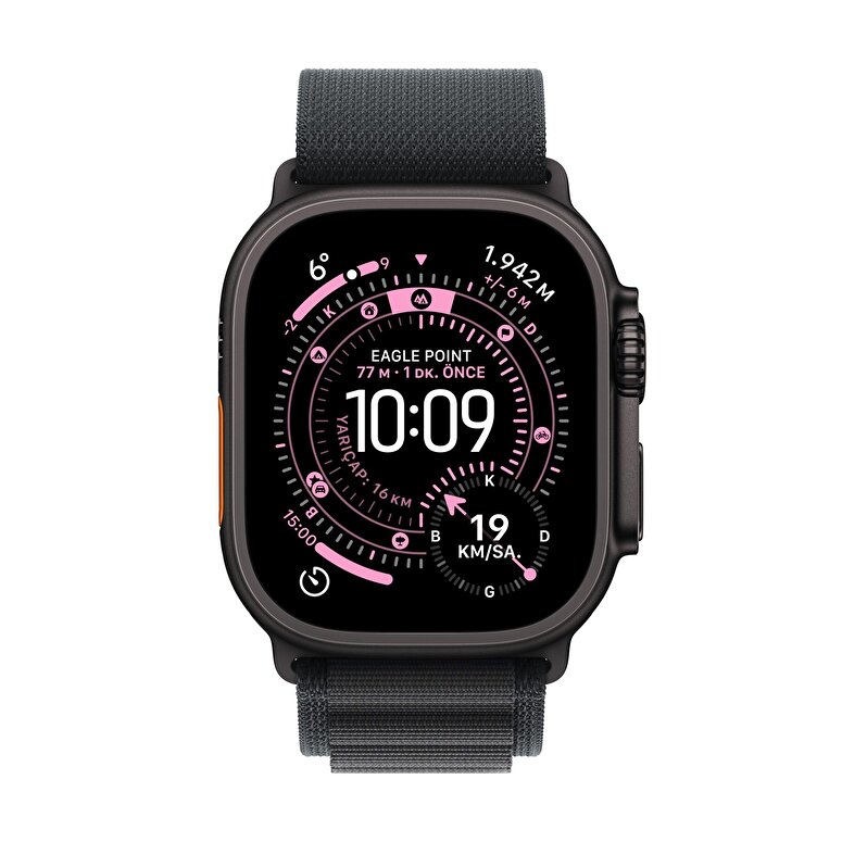Apple Watch Ultra 3 GPS + Cellular 49mm Siyah Titanyum Kasa ve Siyah Alpine Loop - Küçük Boy MF0Q4TU/A