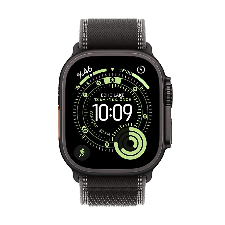 Apple Watch Ultra 3 GPS + Cellular 49mm Siyah Titanyum Kasa ve Siyah/Kömür Trail Loop - M/L MF1H4TU/A