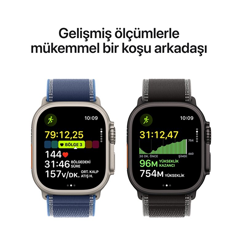 Apple Watch Ultra 3 GPS + Cellular 49mm Siyah Titanyum Kasa ve Siyah Titanyum Milano Loop - Küçük Boy MF1N4TU/A
