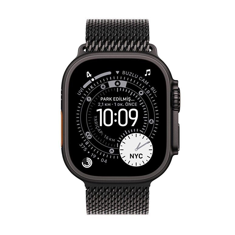 Apple Watch Ultra 3 GPS + Cellular 49mm Siyah Titanyum Kasa ve Siyah Titanyum Milano Loop - Büyük Boy MF1T4TU/A